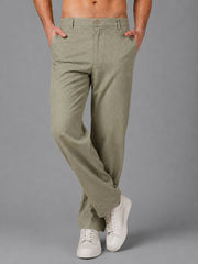 Linen Relaxed-Fit Regular Trousers for Men ( J-GP 308Pista )