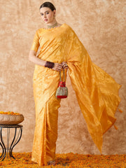 Womens Fashion Ethnic Gold Color Sarees-MLSHWSA1493GLD0ONE