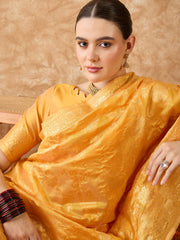 Womens Fashion Ethnic Gold Color Sarees-MLSHWSA1493GLD0ONE