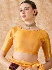 Womens Fashion Ethnic Gold Color Sarees-MLSHWSA1493GLD0ONE