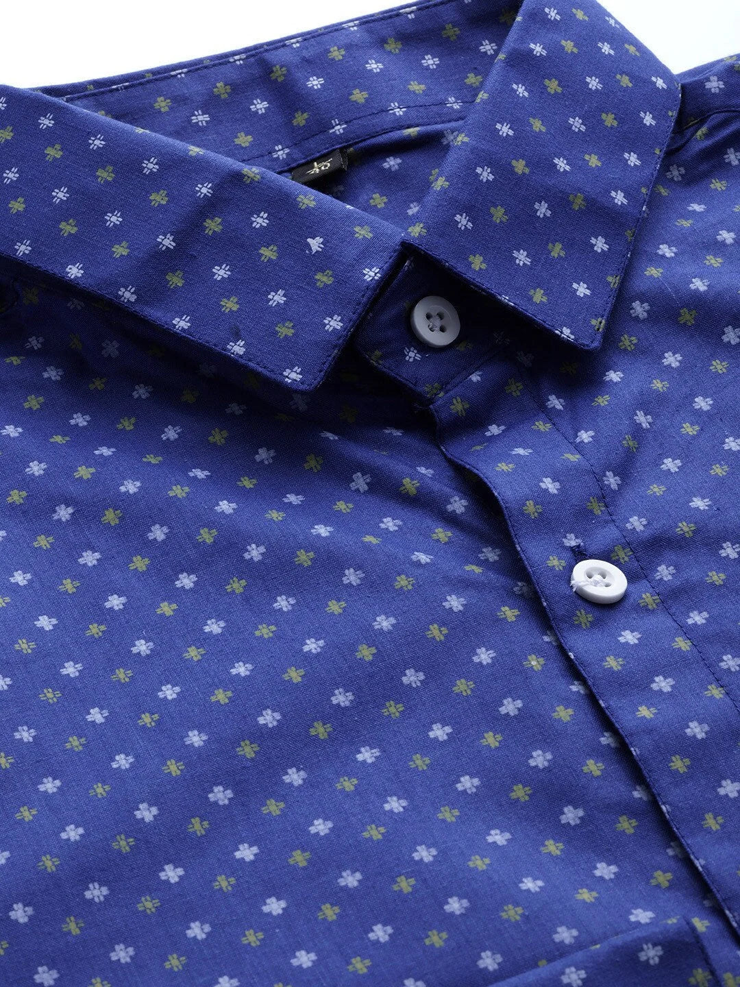 Blue Printed Cotton Mens Shirt | Stylish Formal Shirts