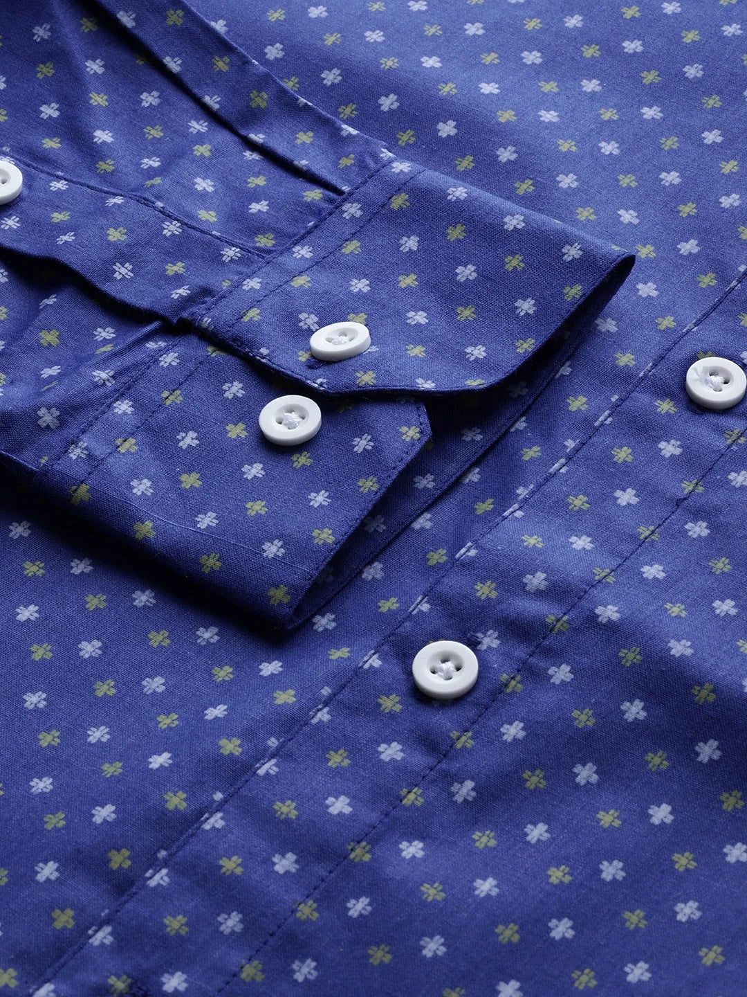 Blue Printed Cotton Mens Shirt | Stylish Formal Shirts