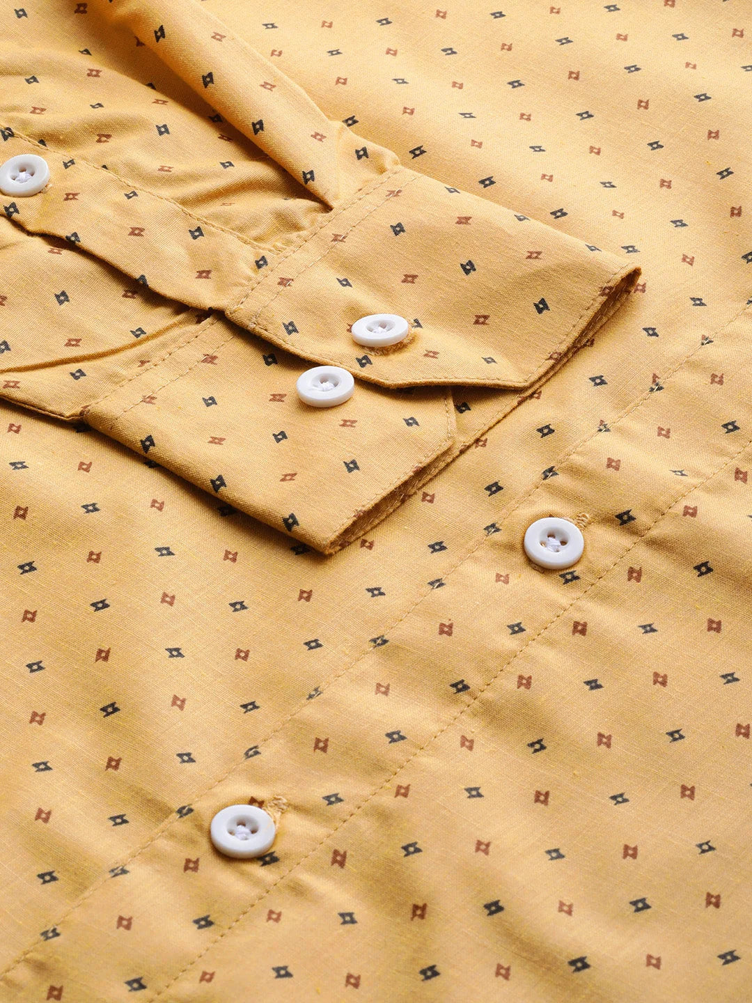 Yellow Printed Cotton Mens Shirt | Shop Formal Shirts Online
