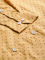 Indian Needle Yellow Men's Cotton Printed Formal Shirts