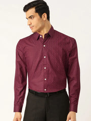 Indian Needle Purple Men's Cotton Printed Formal Shirts