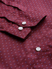 Indian Needle Purple Men's Cotton Printed Formal Shirts