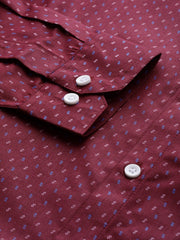 Indian Needle Purple Men's Cotton Printed Formal Shirts