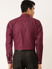 Indian Needle Purple Men's Cotton Printed Formal Shirts