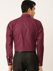 Indian Needle Purple Men's Cotton Printed Formal Shirts