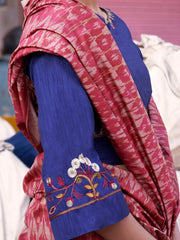 Women's Blend Teal Blue Printed Designer Saree With Blouse Piece-SOFIA2007