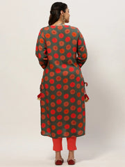 Women Straight Green Ethnic Motifs Kurta-GW-2808-Green