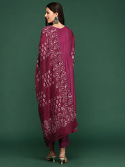 Women Bandhani Maroon A-Line Kurta Set with Dupatta-GW-3376-B-Maroon