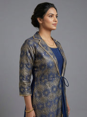 Printed Round Neck Empire Ethnic Dresses