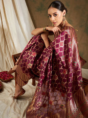 Womens Fashion Ethnic Burgundy Color Sarees-MLSHWSA1204BGY0ONE