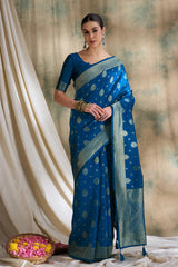 Womens Fashion Ethnic Blue Color Sarees-MLSHWSA1496BLU0ONE