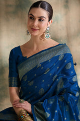 Womens Fashion Ethnic Blue Color Sarees-MLSHWSA1496BLU0ONE