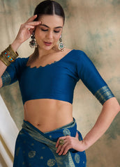 Womens Fashion Ethnic Blue Color Sarees-MLSHWSA1496BLU0ONE