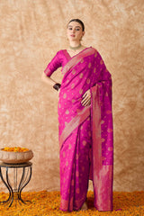 Womens Fashion Ethnic Pink Color Sarees-MLSHWSA1501PNK0ONE
