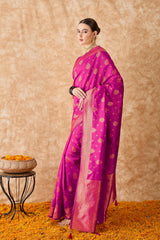 Womens Fashion Ethnic Pink Color Sarees-MLSHWSA1501PNK0ONE