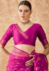 Womens Fashion Ethnic Pink Color Sarees-MLSHWSA1501PNK0ONE