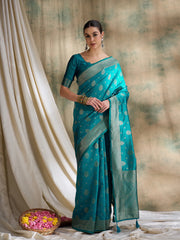 Womens Fashion Ethnic Blue Color Sarees-MLSHWSA1502BLU0ONE