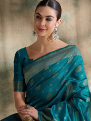 Womens Fashion Ethnic Blue Color Sarees-MLSHWSA1502BLU0ONE
