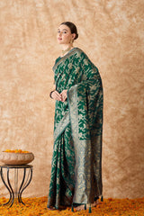 Womens Fashion Ethnic Green Color Sarees-MLSHWSA1507GRN0ONE