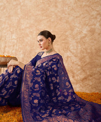 Womens Fashion Ethnic Navy Blue Color Sarees-MLSHWSA1512NBL0ONE