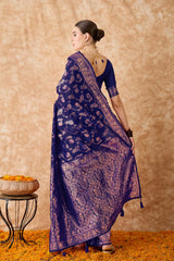 Womens Fashion Ethnic Navy Blue Color Sarees-MLSHWSA1512NBL0ONE
