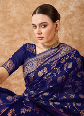 Womens Fashion Ethnic Navy Blue Color Sarees-MLSHWSA1512NBL0ONE