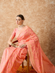Womens Fashion Ethnic Peach Color Sarees-MLSHWSA1513PCH0ONE