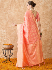 Womens Fashion Ethnic Peach Color Sarees-MLSHWSA1513PCH0ONE