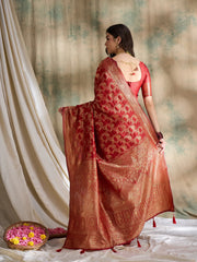 Womens Fashion Ethnic Red Color Sarees-MLSHWSA1516RED0ONE