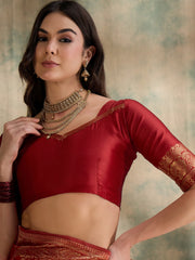 Womens Fashion Ethnic Red Color Sarees-MLSHWSA1516RED0ONE