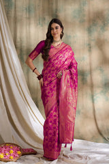 Womens Fashion Ethnic Pink Color Sarees-MLSHWSA1517PNK0ONE
