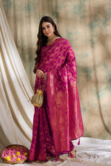 Womens Fashion Ethnic Pink Color Sarees-MLSHWSA1517PNK0ONE