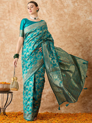 Womens Fashion Ethnic Blue Color Sarees-MLSHWSA1520BLU0ONE