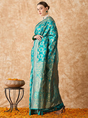 Womens Fashion Ethnic Blue Color Sarees-MLSHWSA1520BLU0ONE