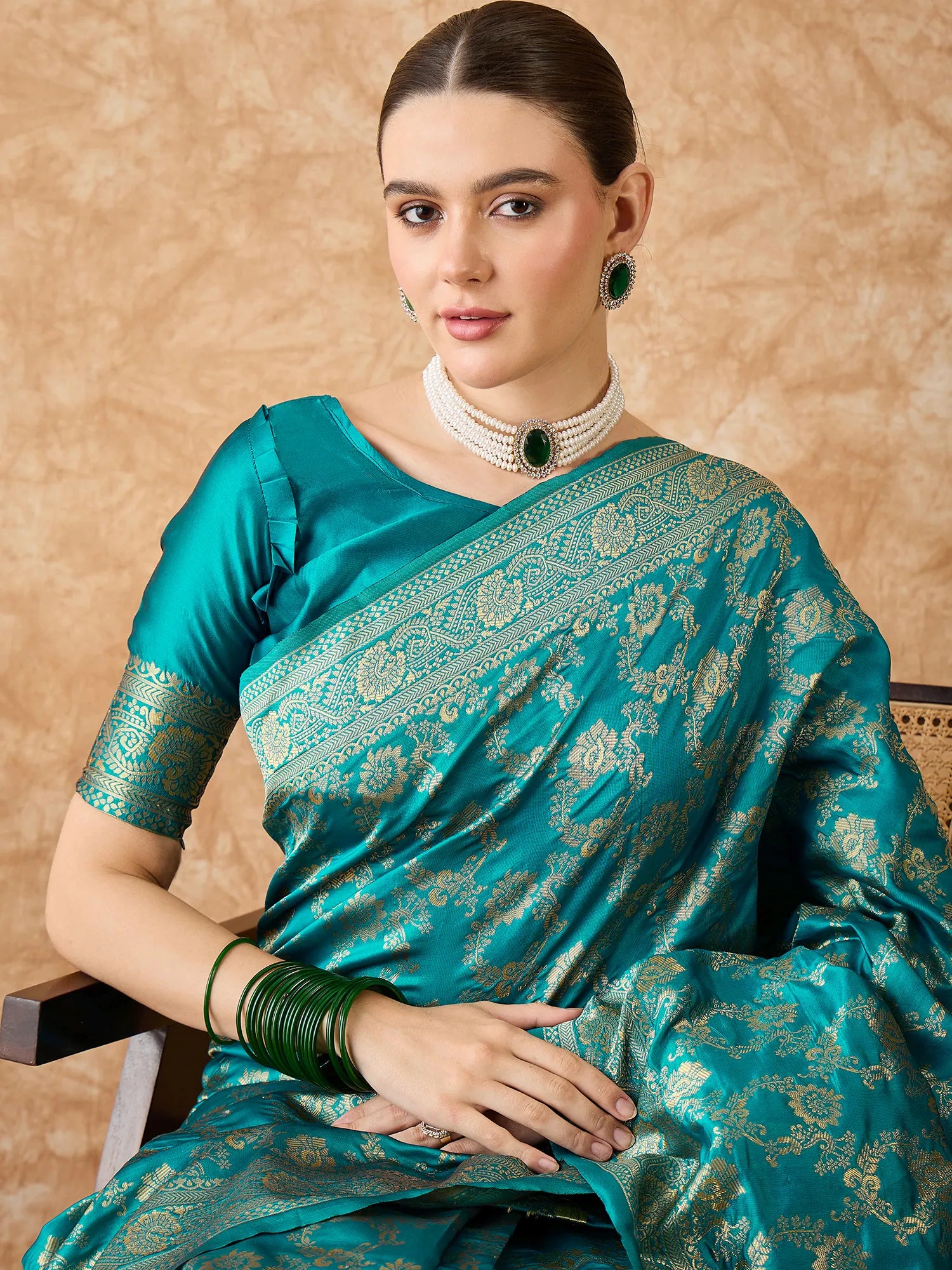 Blue Polyester Indian Sari: Woven Design Saree