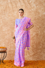 Womens Fashion Ethnic Lavender Color Sarees-MLSHWSA1524LVR0ONE