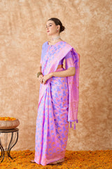 Womens Fashion Ethnic Lavender Color Sarees-MLSHWSA1524LVR0ONE