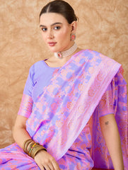 Womens Fashion Ethnic Lavender Color Sarees-MLSHWSA1524LVR0ONE