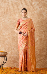Womens Fashion Ethnic Peach Color Sarees-MLSHWSA1526PCH0ONE