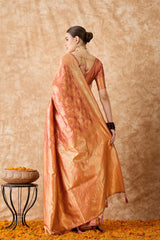 Womens Fashion Ethnic Peach Color Sarees-MLSHWSA1526PCH0ONE