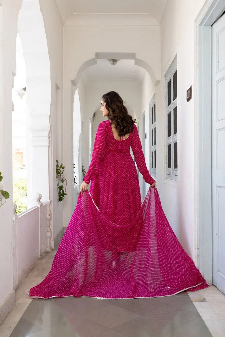 Floral Printed Knee Length Elbow Length Sleeves Round Neck Kurti And Palazzo Set With Net Dupatta