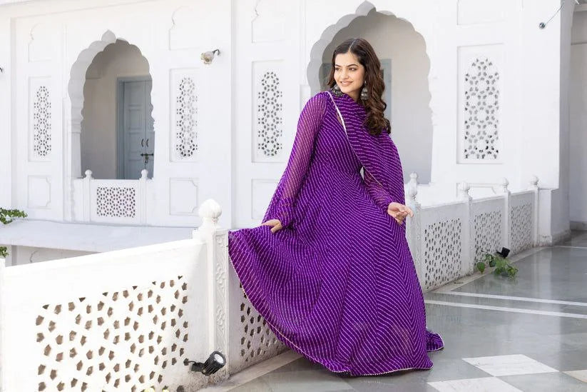 Floral Printed Knee Length Elbow Length Sleeves Round Neck Kurti And Palazzo Set With Net Dupatta