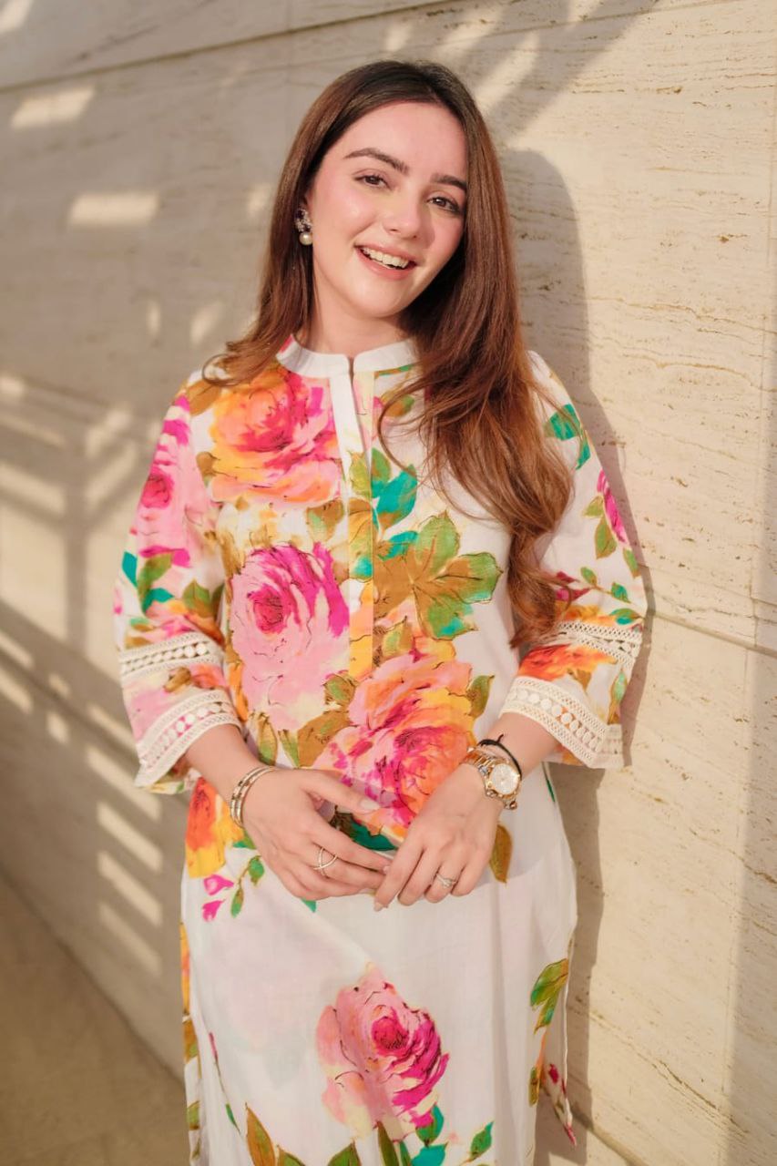 Floral Printed Knee Length Madrian Collar Neck Rayon Co-ords Set For Women