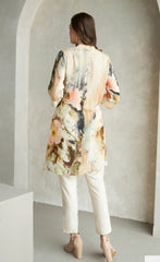 Women's Mandrian Collar Neck 3/4 Sleeves Rayon Kurti For Women-HFXMA-K138-MULTICOLOR