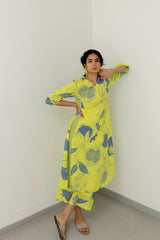 Floral Printed Rayon Co-ords et (K211)-HFXMA-K210-LIME GREEN