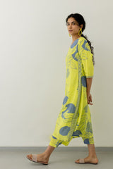 Floral Printed Rayon Co-ords et (K211)-HFXMA-K210-LIME GREEN